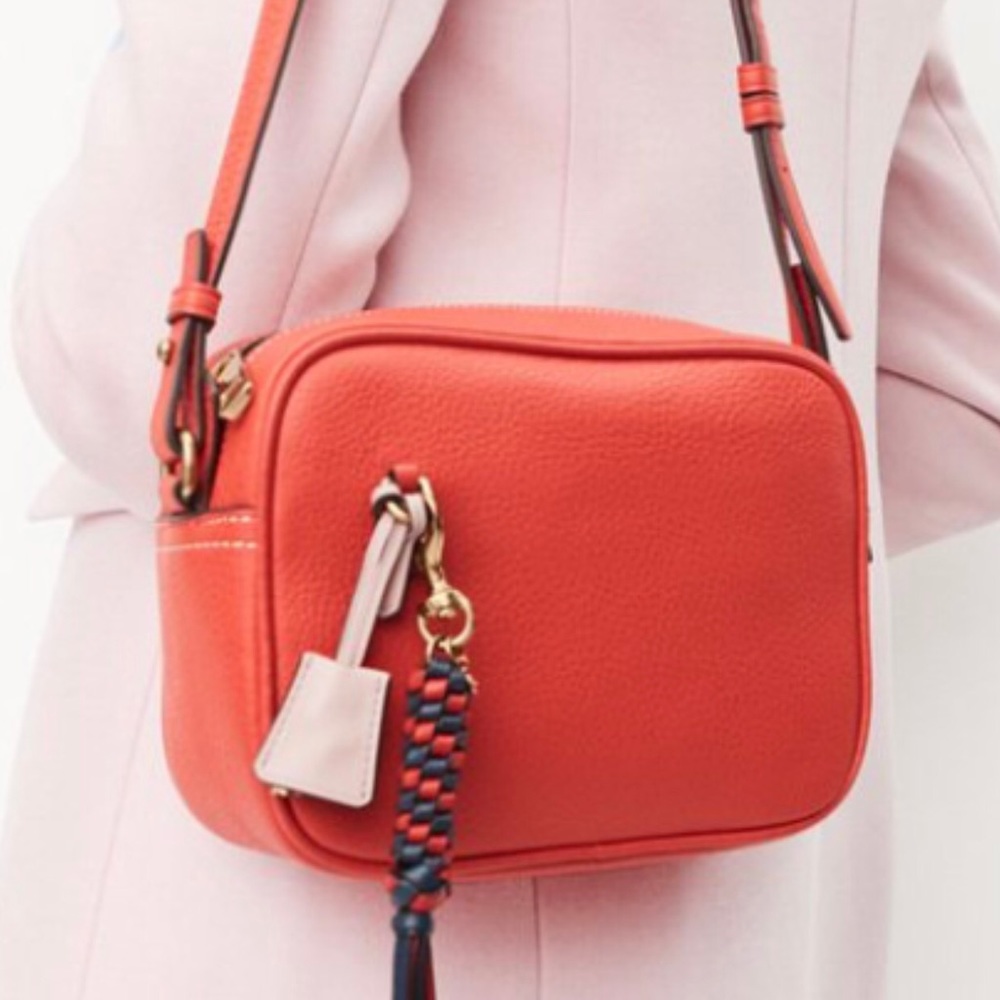 J Crew Italian Leather Crossbody Red